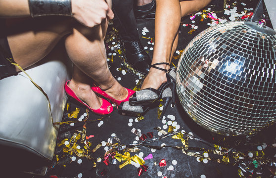 Party people celebrating in the club