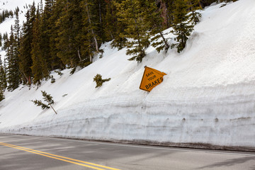 Road of snow wall