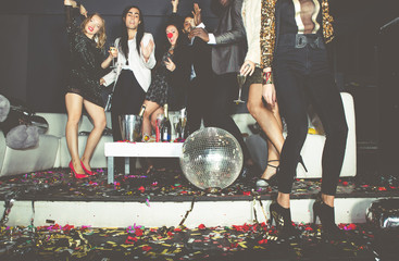 Party people celebrating in the club © oneinchpunch