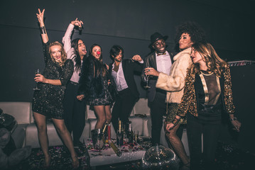Party people celebrating in the club