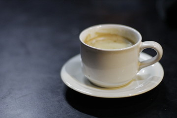 hot coffee with latte in the morning