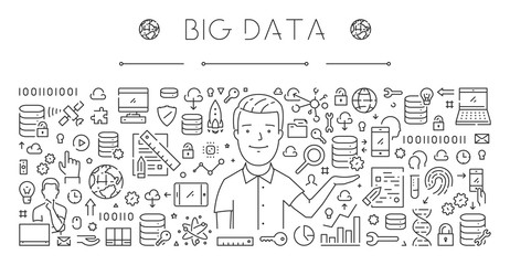 Horizontal line banner for big data