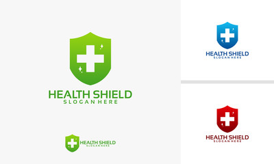 Health Shield logo design vector