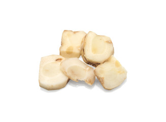 Fresh Greater galangal isolated on the white background.
