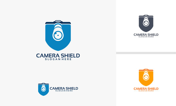 Secure Camera Logo designs vector, Photography Shield logo template	