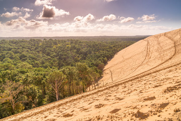 view of the Dune du Pilat near Bordeaux in France