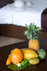 tropical fruits composition