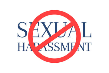 Stop sexual harassment text crossed by circular ref sign