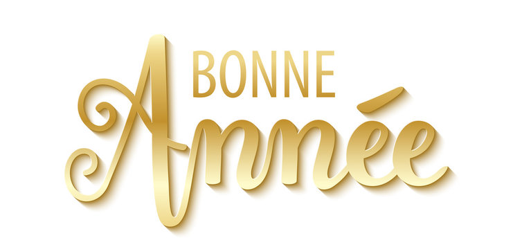 Carte "BONNE ANNEE" en or