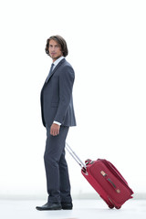 handsome businessman with Luggage