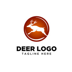 Circle run deer logo