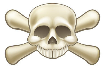 Skull and Crossbones Pirate Cartoon 