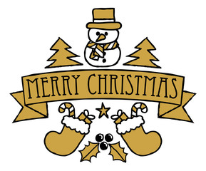 Merry Christmas Greetings Label Design