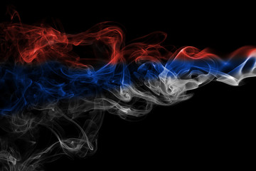 Russia flag smoke