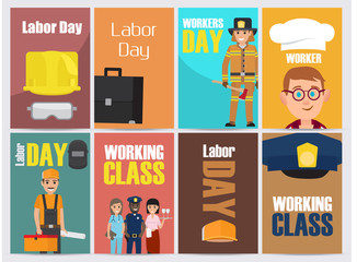 Labor Day Bright Promotion Posters Collection