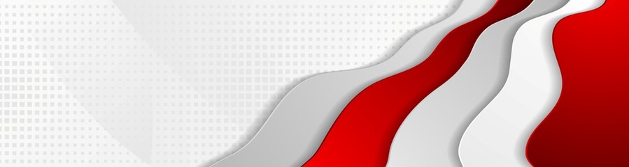 Abstract modern red wavy corporate banner design