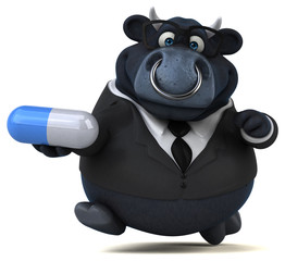 Naklejka premium Black bull - 3D Illustration