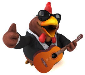Fun chicken - 3D Illustration