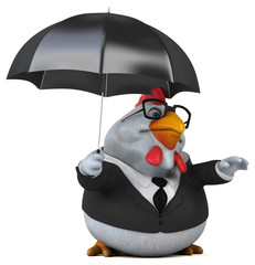 Fun chicken - 3D Illustration