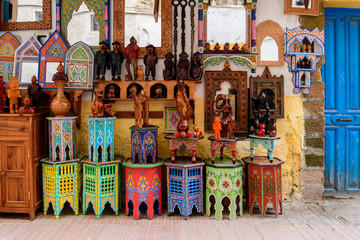 colorful crafts at moroccan market