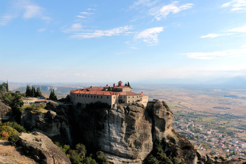 Naklejka premium Panoramic view on the Holy Monastery of St. Stephen in Meteora, Greece