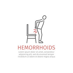 Fototapeta na wymiar Hemorrhoids line icon