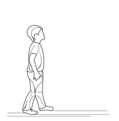 vector, isolated sketch child boy