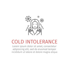 Girl chill, fever on white background.