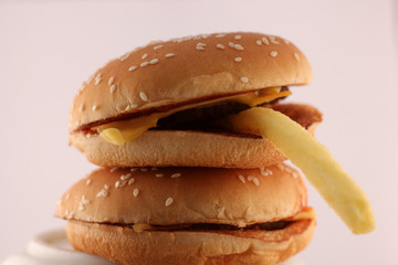 fasfud a cheeseburger on a light background