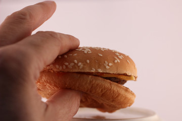 fasfud a cheeseburger on a light background