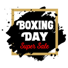 Boxing Day Super Sale Banner, Vector