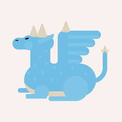 Scary dragon with sharp horns and large wings