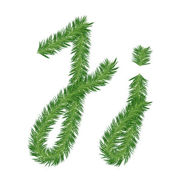 Pine or Fir Tree Letter j