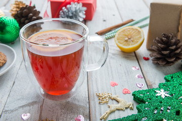 Hot christmas tea , Christmas decoration