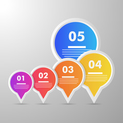 Colorful Timeline Infographics layout with five(5) steps.