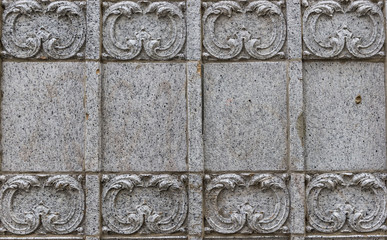 close-up on pattern detail of stone wall design 