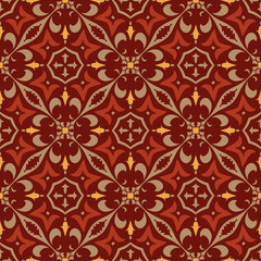 Vector seamless texture. Beautiful colored pattern for design and fashion with decorative elements. Portuguese