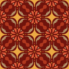 Vector seamless texture. Beautiful colored pattern for design and fashion with decorative elements. Portuguese