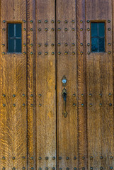 Old vintage style Solid brown wooden doors background texture