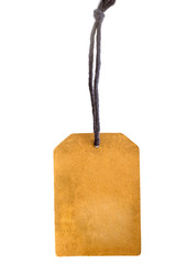 Blank old paper price tag or label set, cardboard price tag label isolated on white background.