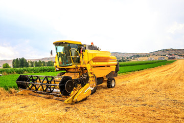 Obraz premium Harvester on the field