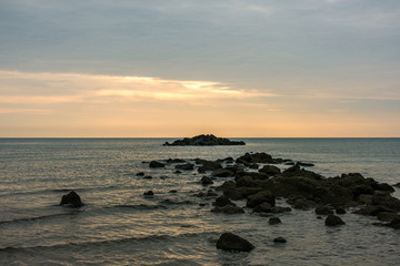 Fototapeta na wymiar Seascape view at dusk