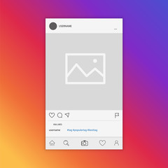 Mockup of social network photo frame inspired by social media. Modern design. Vector illustration.