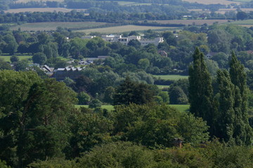 view over english countryside warwickshire uk
