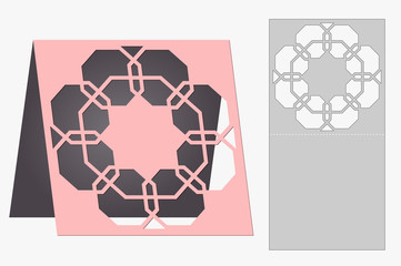 Template cards to cut. Topper. Use for congratulations, invitations, presentations, weddings. Vector illustration.