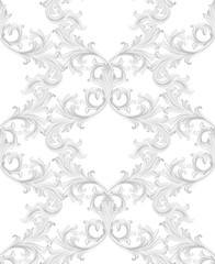 Damask pattern Vector illustration handmade ornament decor. Baroque background textures
