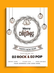 Party Banner or Flyer Design for Christmas Celebrations.