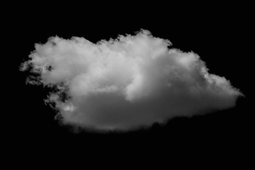 Single cloud isolated on black background