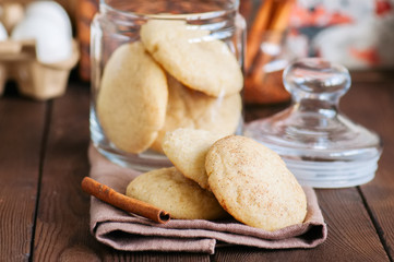 Homemade snickerdoodle cookies with spices and brown sugar.