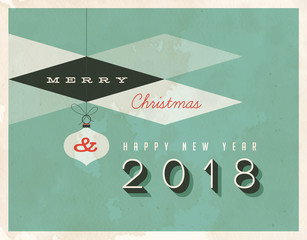 Vintage style 2018 greetings card - Vector EPS10. Grunge effects can be easily removed for a brand new, clean sign